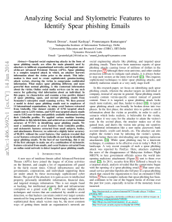 Analyzing Social and Stylometric Features to Identify Spear phishing