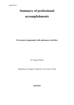 Summary of professional accomplishments