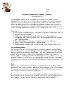 Document Based, Critical Thinking Assignment The