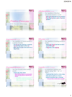 Poetic Devices - Gr8 Language Arts