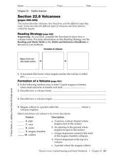 Section 22.6 Volcanoes