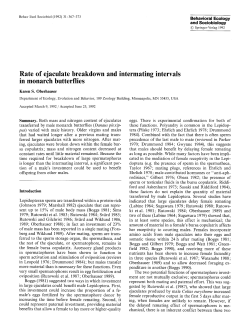 Rate of ejaculate breakdown and intermating intervals in monarch