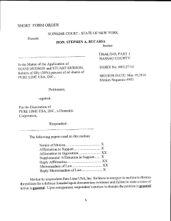 Pure Lime USA, Inc. - New York Business Divorce