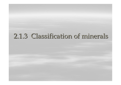 2.1.3 Classification of minerals