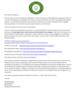 Green Workplace Certification Application
