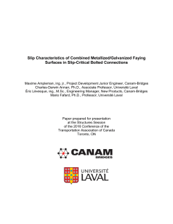Slip Characteristics of Combined Metallized/Galvanized Faying