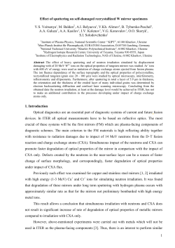 1 Effect of sputtering on self-damaged recrystallized W mirror