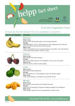 Fruit and Vegetable Facts