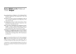 Robert Bellah and the Politics of