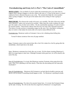 Foreshadowing and Irony in E.A Poe`s “The Cask of Amontillado”