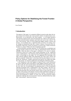 Policy Options for Stabilising the Forest Frontier: A Global
