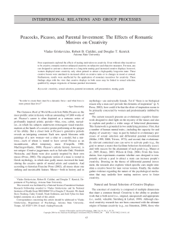 Peacocks, Picasso, and Parental Investment: The Effects of