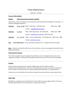 Finite Mathematics - Cornell Math