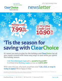 4Q 2014 Fall - ClearChoice Federal Credit Union