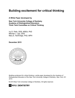 Building excitement for critical thinking