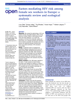 Factors mediating HIV risk among female sex workers in