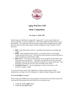 Aging Well Part VIII Body Composition
