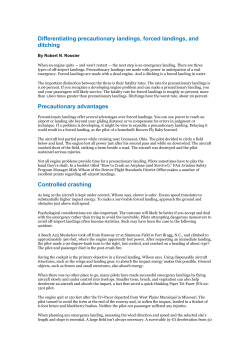 Differentiating precautionary landings, forced landings, and ditching