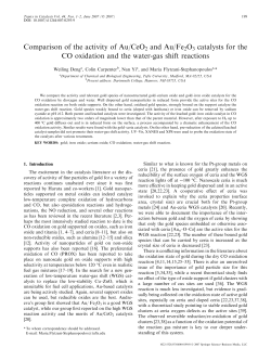 Comparison of the activity of Au/CeO2 and Au/Fe2O3 catalysts for