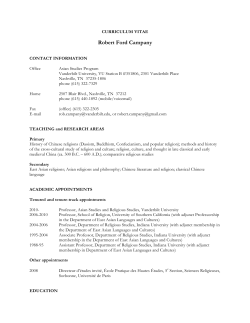 Robert Ford Campany - Vanderbilt College of Arts and Science