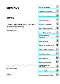 Ladder Logic (LAD) for S7-300 and S7-400