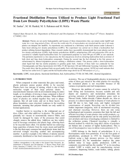 Fractional Distillation Process Utilized to Produce Light Fractional