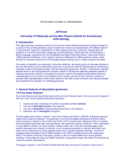 Jeff Good: The Descriptive Grammar as a (Meta)Database