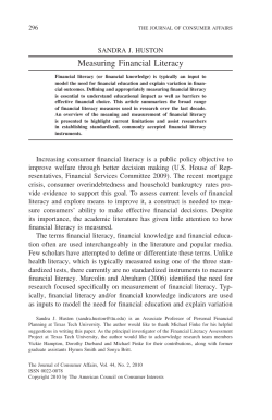 Measuring Financial Literacy