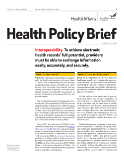 Interoperability. To achieve electronic health records` full potential