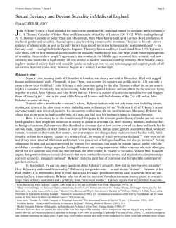 Sexual Deviancy and Deviant Sexuality in Medieval England