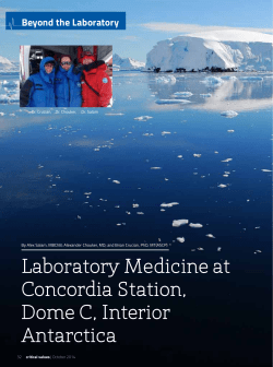 Laboratory Medicine at Concordia Station, Dome C, Interior Antarctica