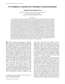 The Probability of Duplicate Gene Preservation by