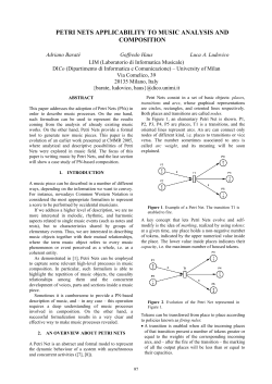 petri nets applicability to music analysis and composition