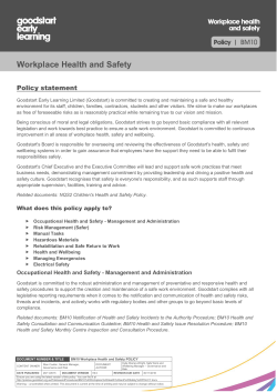 Workplace Health and Safety Policy