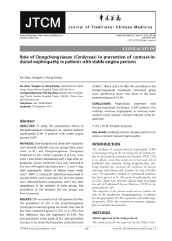 Role of Cordyceps in prevention of contrast induced