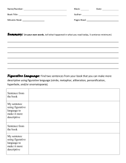 Figurative Language: Find two sentences from your book that you