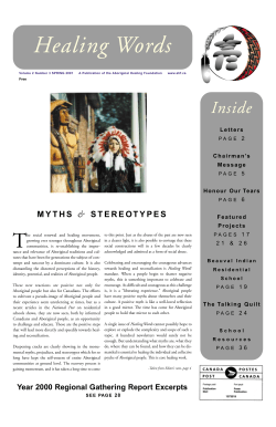 Healing Words - Vol. 2 No. 3 - Aboriginal Healing Foundation