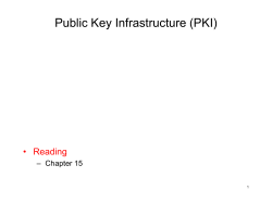 Public Key Infrastructure (PKI)