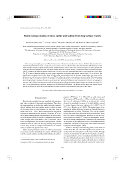 Stable isotope studies of moss sulfur and sulfate from bog surface