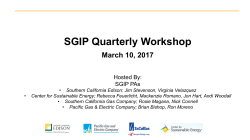 (SGIP) Lottery Workshop Monday, July 18, 2016 Pacific Energy