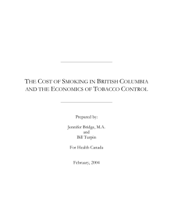 THE COST OF SMOKING IN BRITISH COLUMBIA AND THE
