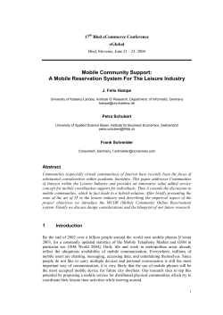 Mobile Community Support: A Mobile Reservation System For The