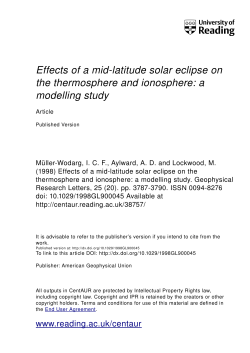 Effects of a Mid-Latitude Solar Eclipse on the Thermosphere and