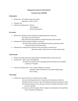 Montgomery County R-II School District Curriculum Area: WRITING