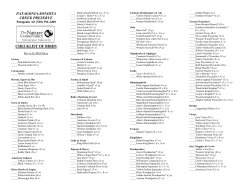 a list of birds at Patagonia