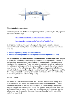 Things to do before term starts: Familiarise yourself with the School