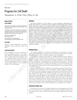 Programs for Cell Death