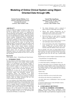 Modeling of Online Clinical System using Object