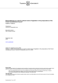 Fabbrini JCL Reasonableness as a test for judicial review in France