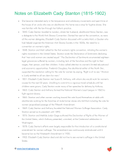 Notes on Elizabeth Cady Stanton (1815-1902)